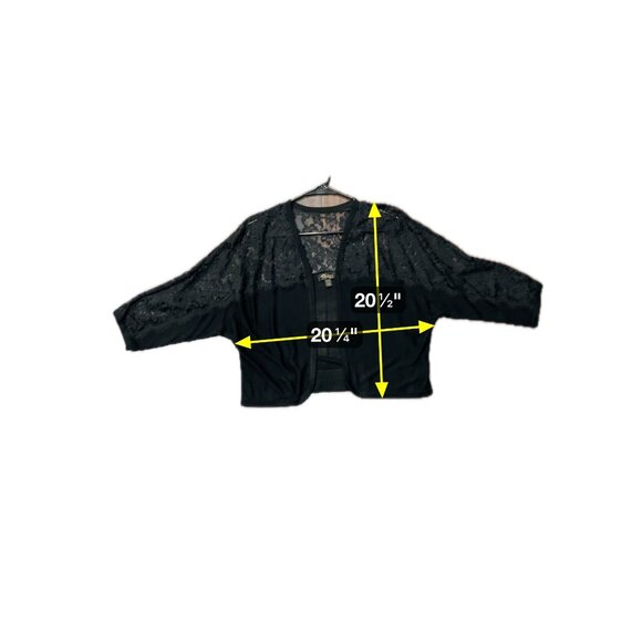 Thalia Sodi Black Lace Open Cardigan Sweater Whimsigoth Sz XL - Picture 6 of 7